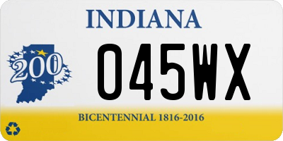 IN license plate 045WX