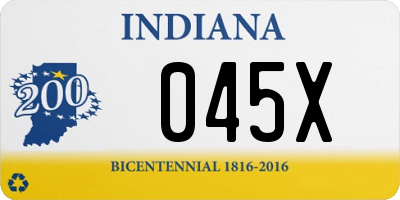 IN license plate 045X