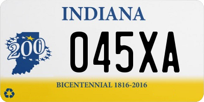 IN license plate 045XA