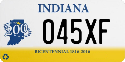 IN license plate 045XF