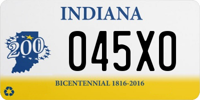 IN license plate 045XO