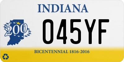 IN license plate 045YF