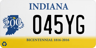 IN license plate 045YG