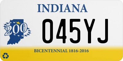 IN license plate 045YJ