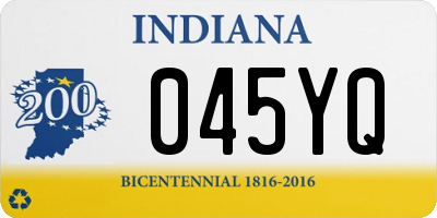 IN license plate 045YQ