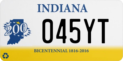 IN license plate 045YT