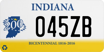 IN license plate 045ZB