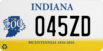 IN license plate 045ZD