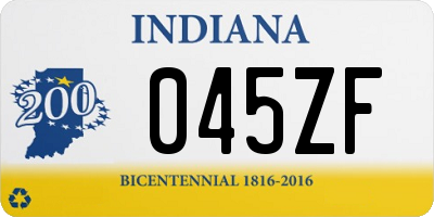 IN license plate 045ZF