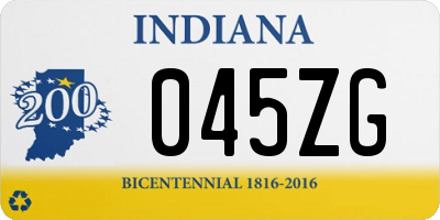 IN license plate 045ZG