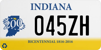 IN license plate 045ZH