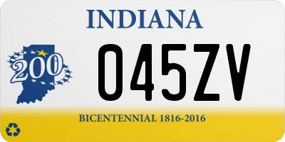 IN license plate 045ZV