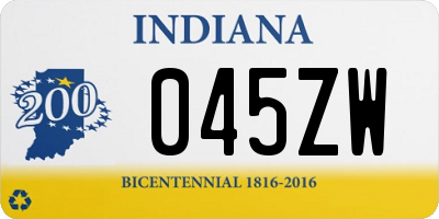 IN license plate 045ZW