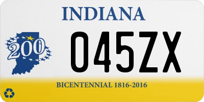 IN license plate 045ZX