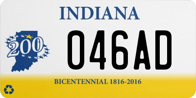 IN license plate 046AD