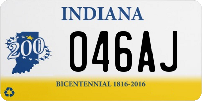 IN license plate 046AJ