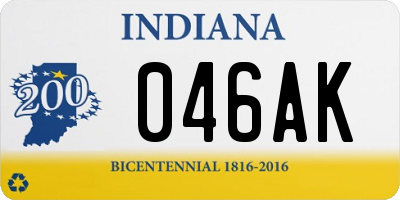 IN license plate 046AK