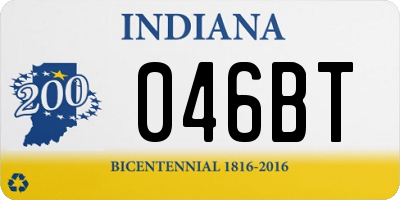 IN license plate 046BT