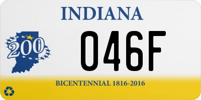 IN license plate 046F