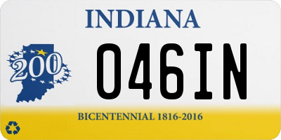 IN license plate 046IN