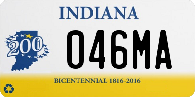 IN license plate 046MA