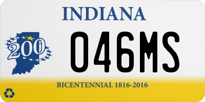 IN license plate 046MS