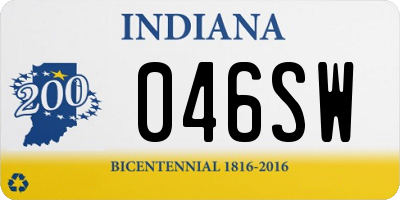 IN license plate 046SW