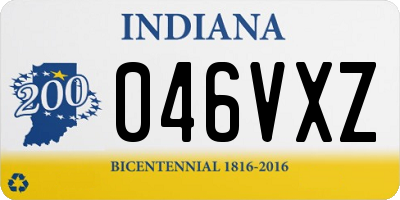 IN license plate 046VXZ