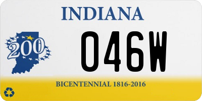 IN license plate 046W