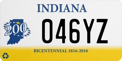 IN license plate 046YZ