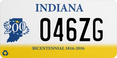 IN license plate 046ZG