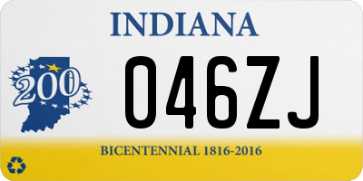 IN license plate 046ZJ