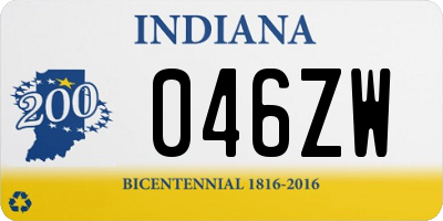 IN license plate 046ZW