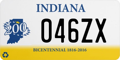 IN license plate 046ZX