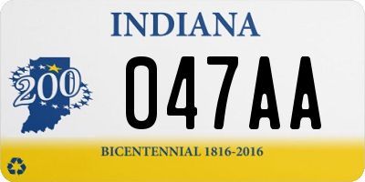 IN license plate 047AA