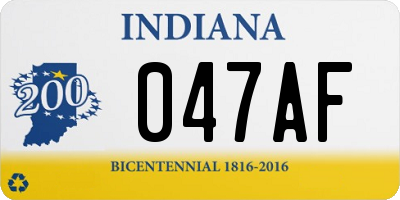 IN license plate 047AF