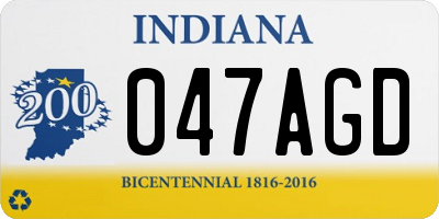 IN license plate 047AGD