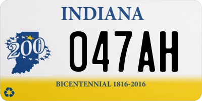 IN license plate 047AH