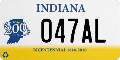 IN license plate 047AL