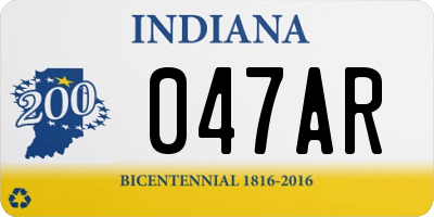 IN license plate 047AR