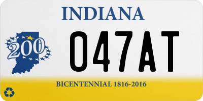 IN license plate 047AT