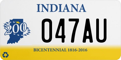 IN license plate 047AU