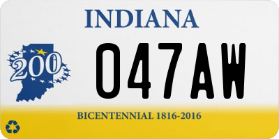 IN license plate 047AW