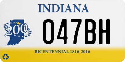 IN license plate 047BH