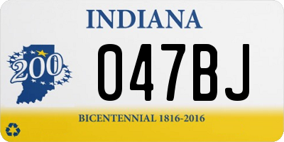 IN license plate 047BJ