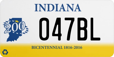 IN license plate 047BL