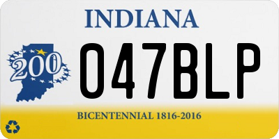 IN license plate 047BLP