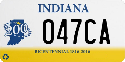 IN license plate 047CA