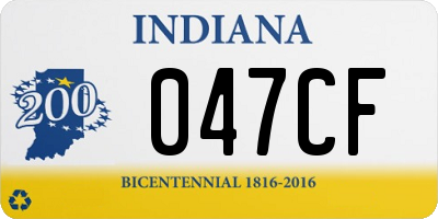 IN license plate 047CF