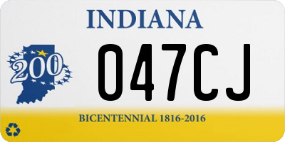 IN license plate 047CJ